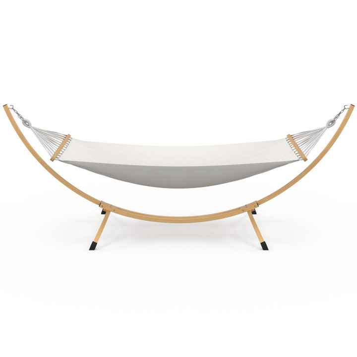Amaca XL con supporto in metallo effetto legno e tela ecru | IdMarket
