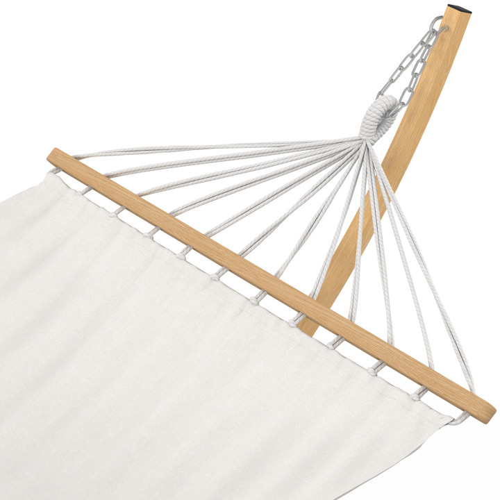 Amaca XL con supporto in metallo effetto legno e tela ecru | IdMarket