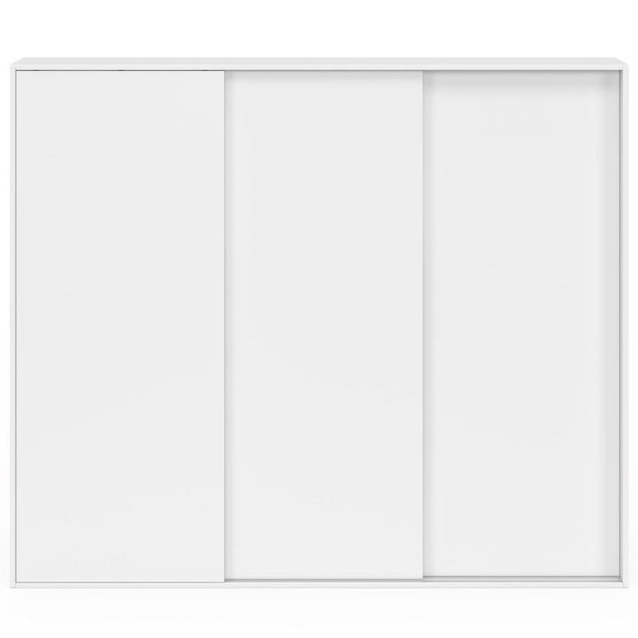 Armadio inclinato 3 ante scorrevoli 3 livelli 130 x 50 x 70/110 cm bianco