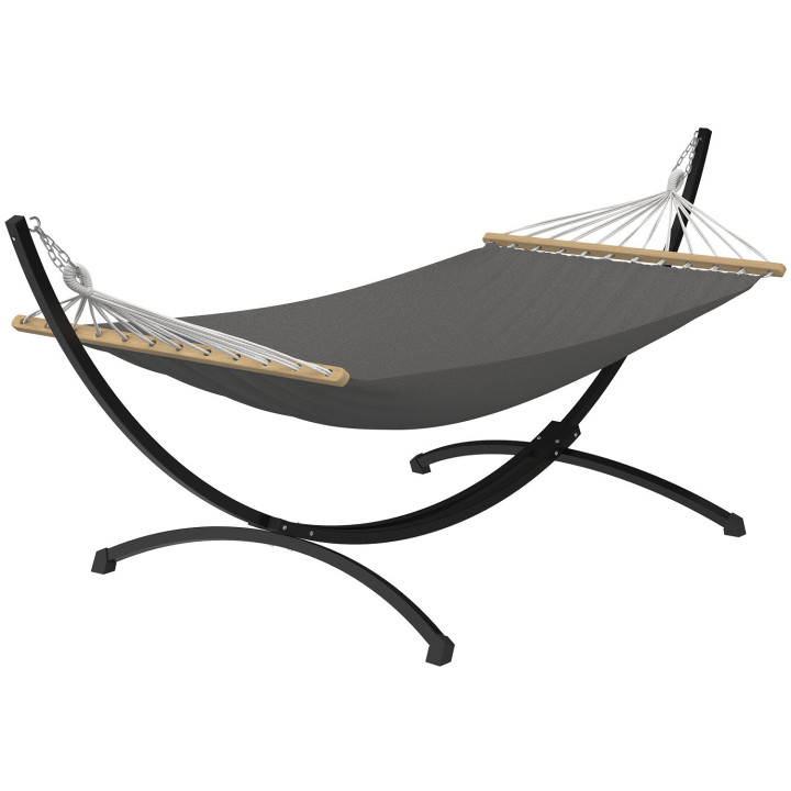 Amaca XL con supporto in metallo nero e tela grigio antracite | IdMarket