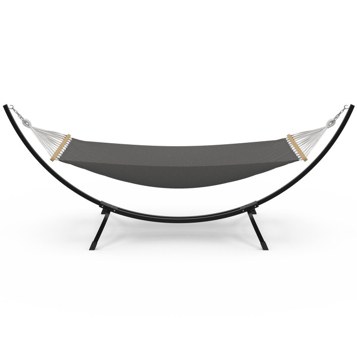 Amaca XL con supporto in metallo nero e tela grigio antracite | IdMarket