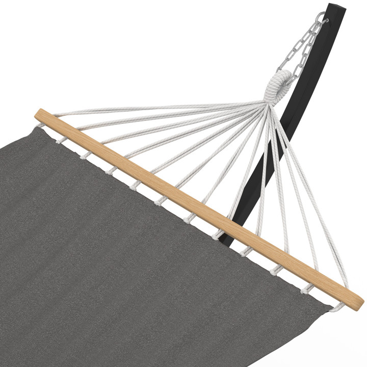 Amaca XL con supporto in metallo nero e tela grigio antracite | IdMarket