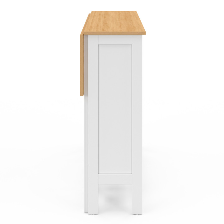 Set di tavolo da bar con isola e 2 sgabelli in legno bianco con piano in faggio - ACHILLE - ID Market