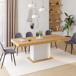 Tavolo da pranzo in legno e bianco - EDEN | ID Market