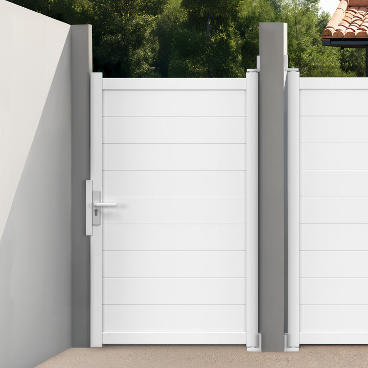 Porta a battente in alluminio bianco 100x160 cm