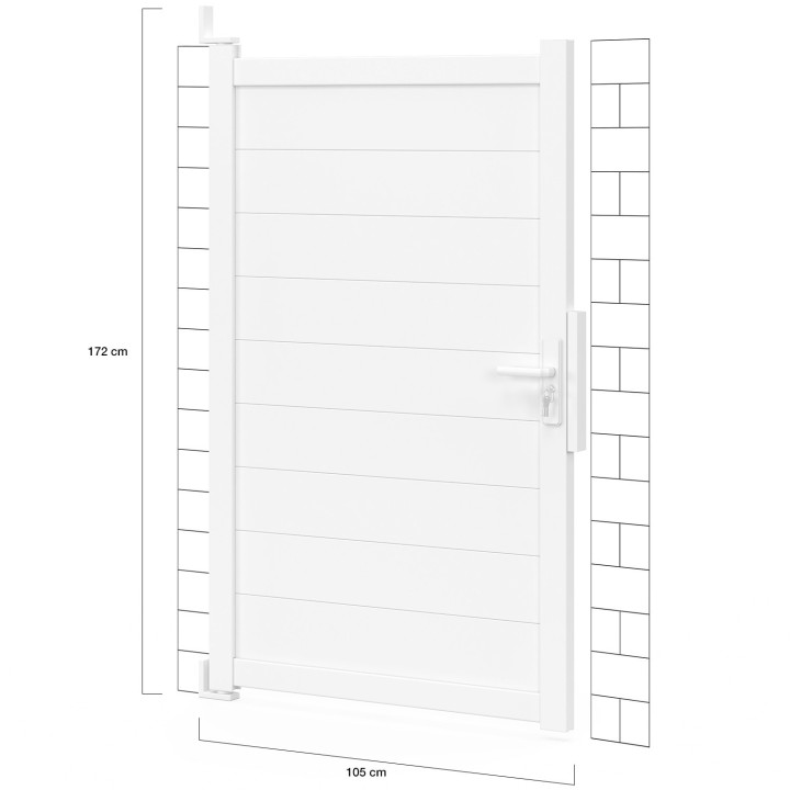 Porta a battente in alluminio bianco 100x160 cm