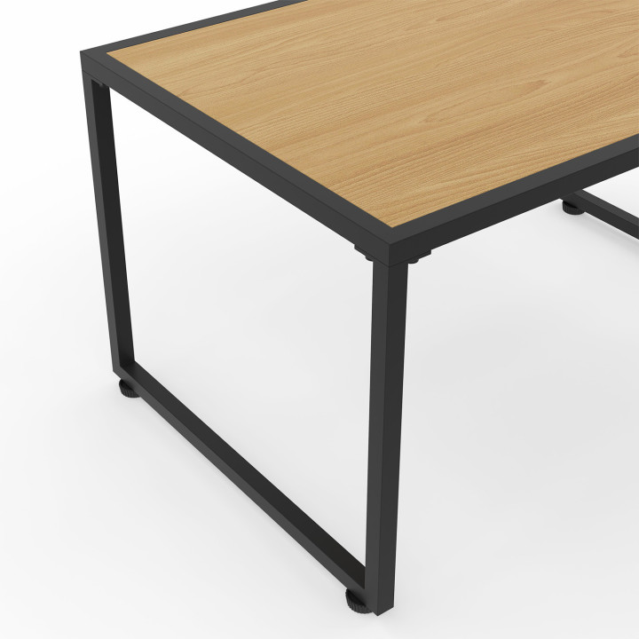 Set di mobili da giardino bassi a 8 posti con angoli in metallo nero e cuscini neri - RIO | IdMarket