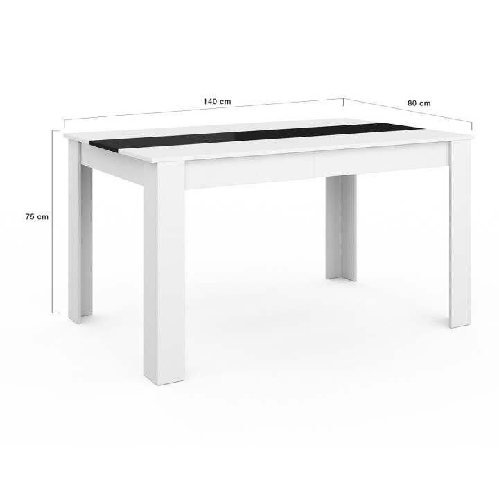 Tavolo da pranzo per 6 persone in bianco e nero - GEORGIA | ID Market