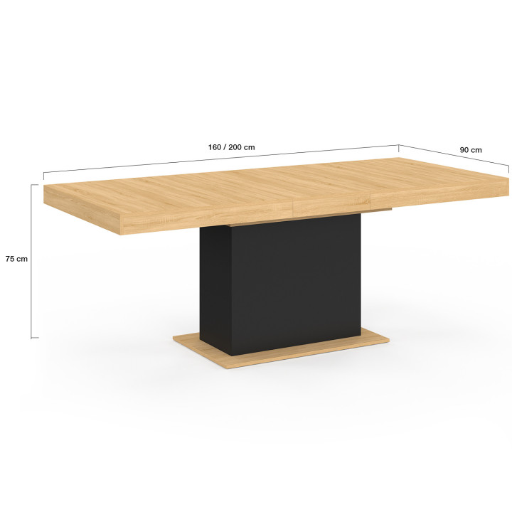 Tavolo da pranzo in legno e nero - EDEN | ID Market