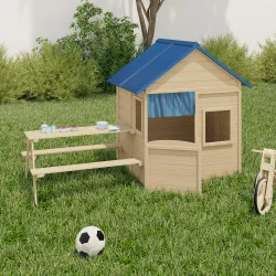 Casetta in legno per bambini con tavolo da picnic incorporato - ODYSSEY | IdMarket