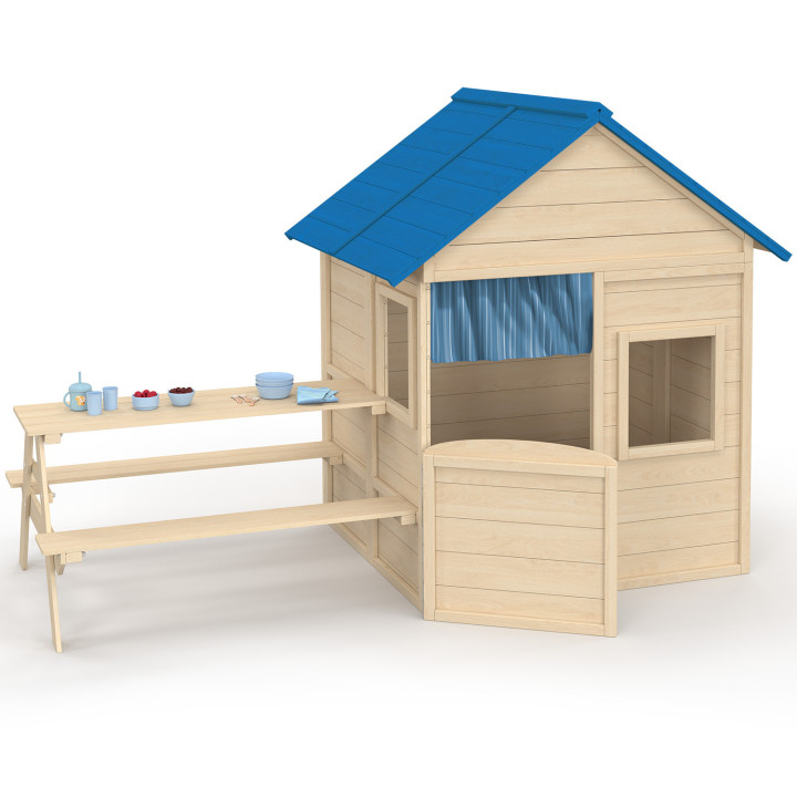 Casetta in legno per bambini con tavolo da picnic incorporato - ODYSSEY | IdMarket