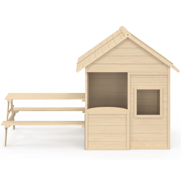 Casetta in legno per bambini con tavolo da picnic incorporato - ODYSSEY | IdMarket