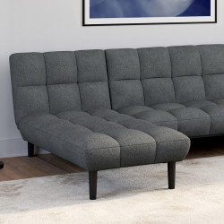 Méridienne clic clac imbottita 80 x 180 cm in tessuto grigio antracite - SALOME | IDMarket