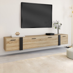 180 cm Porta TV a 3 ante a parete dal design industriale