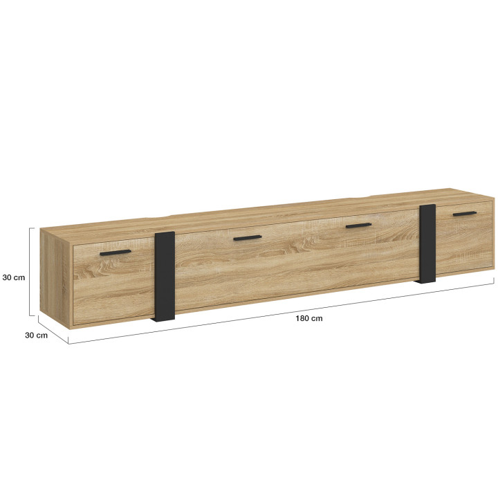 180 cm Porta TV a 3 ante a parete dal design industriale