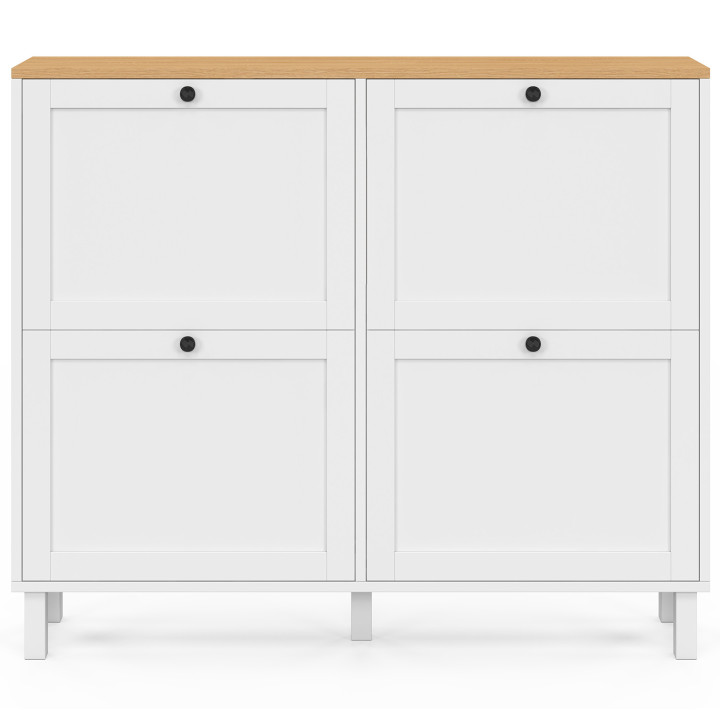 20 paia di scarpiere ACHILLE con 4 ante bianche e piano in legno