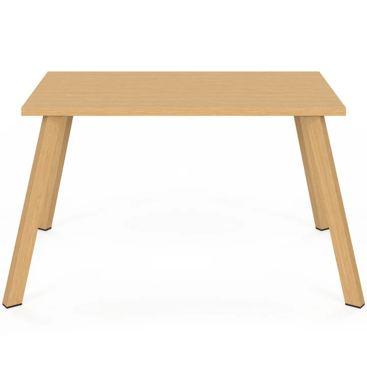 Set di mobili da giardino bassi a 4 posti con struttura in metallo effetto legno, listelli e cuscini beige - MALTE | IdMarket