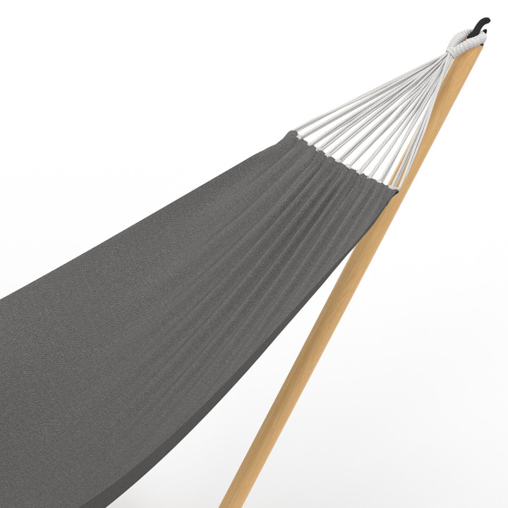 Amaca con supporto in metallo effetto legno e tela grigio antracite | IdMarket