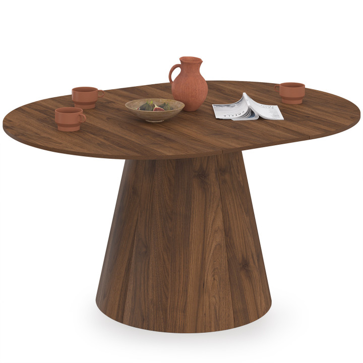 ANGELE tavolo da pranzo rotondo allungabile 4-8 persone noce 110-150 cm