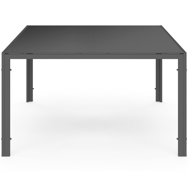 Set di mobili da giardino MADRID Tavolo quadrato da 130 cm e 8 sedie impilabili grigio antracite