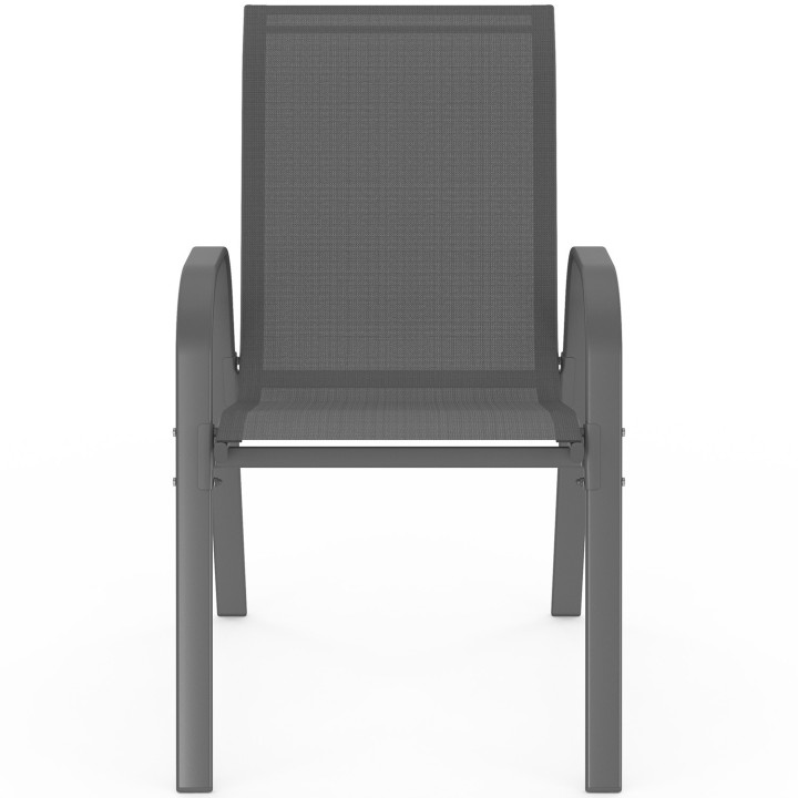 Set di mobili da giardino MADRID Tavolo quadrato da 130 cm e 8 sedie impilabili grigio antracite