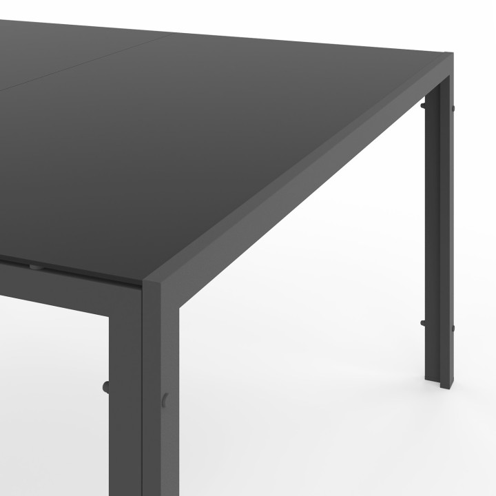 Set di mobili da giardino MADRID Tavolo quadrato da 130 cm e 8 sedie impilabili grigio antracite