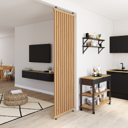 Divisorio Claustra 250 x 80 cm in listelli di legno color rovere