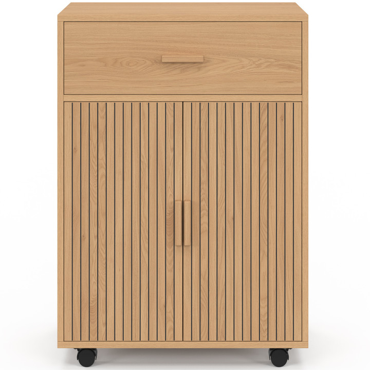 Credenza JULIETTE con cassetto in legno effetto doghe L.60 cm