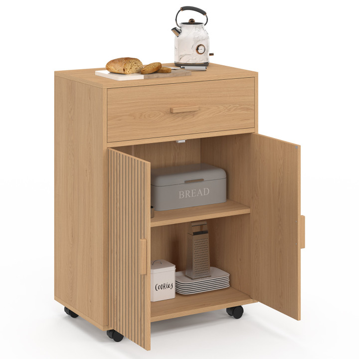 Credenza JULIETTE con cassetto in legno effetto doghe L.60 cm