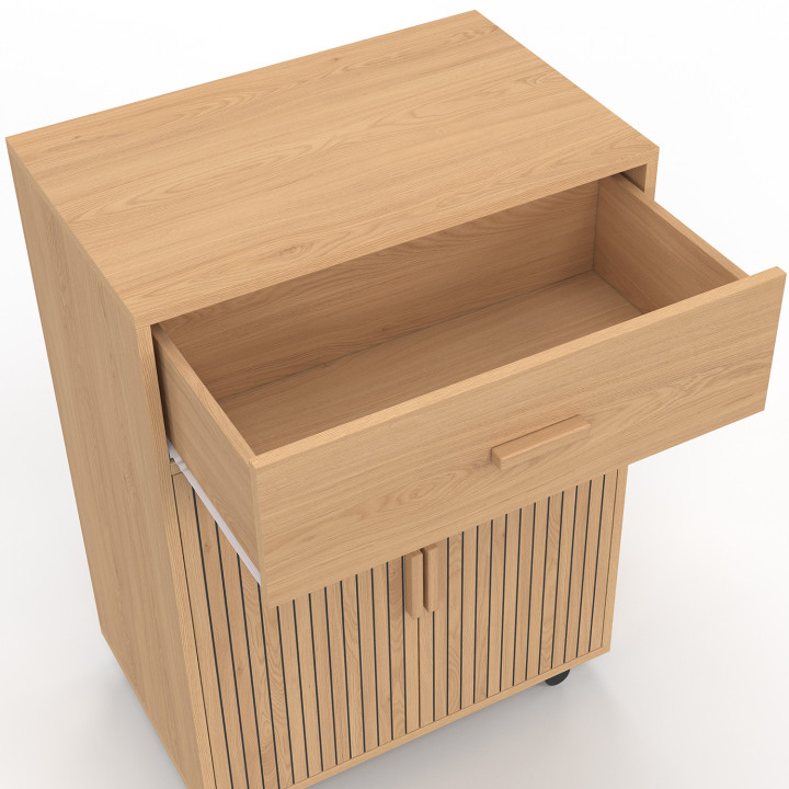 Credenza JULIETTE con cassetto in legno effetto doghe L.60 cm