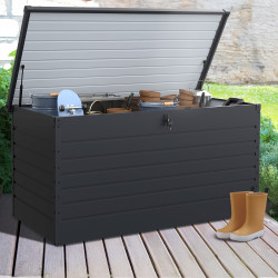Cassetta in metallo con serratura grigio antracite per giardino 1250L 175x95x90 cm | IdMarket