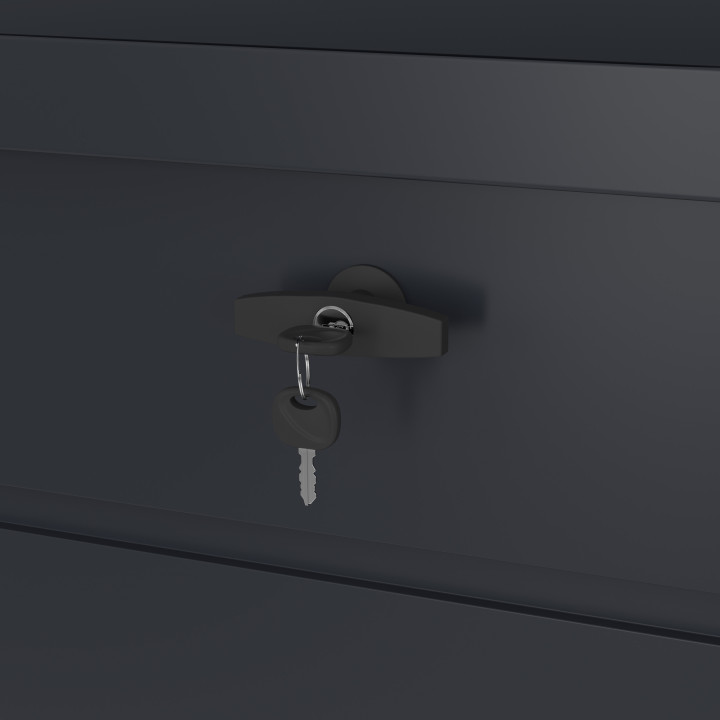 Cassetta in metallo con serratura grigio antracite per giardino 1250L 175x95x90 cm | IdMarket