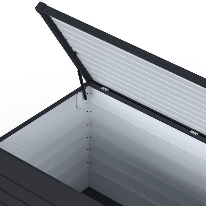 Cassetta in metallo con serratura grigio antracite per giardino 1250L 175x95x90 cm | IdMarket