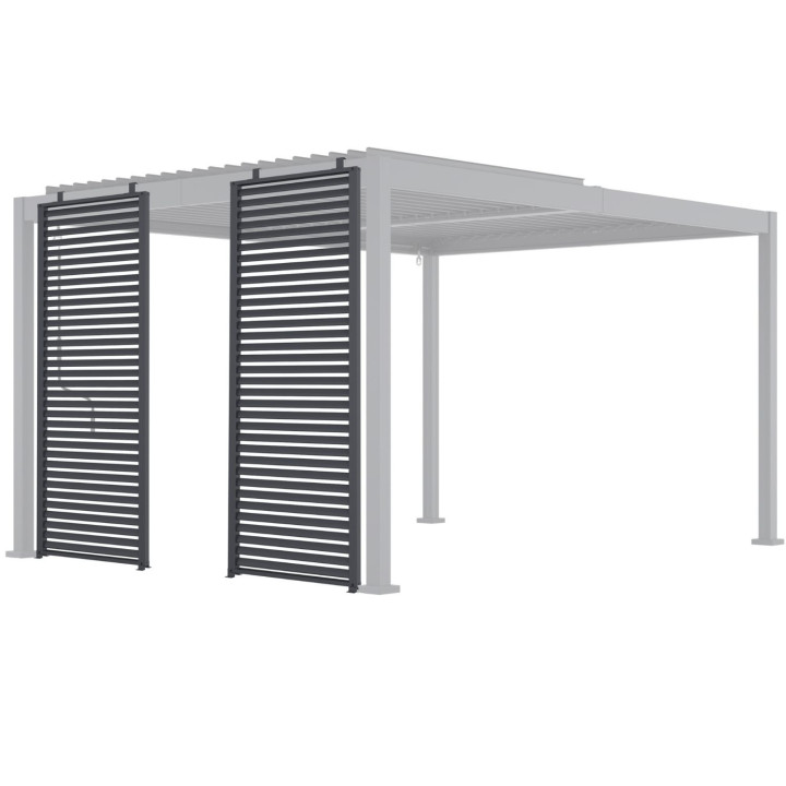 Set di 2 lamelle per pergola modulare grigio antracite | IdMarket