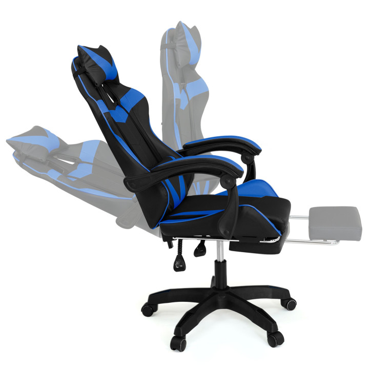 Sedia da gioco economica con cuscini neri e blu - ALEX | ID Market