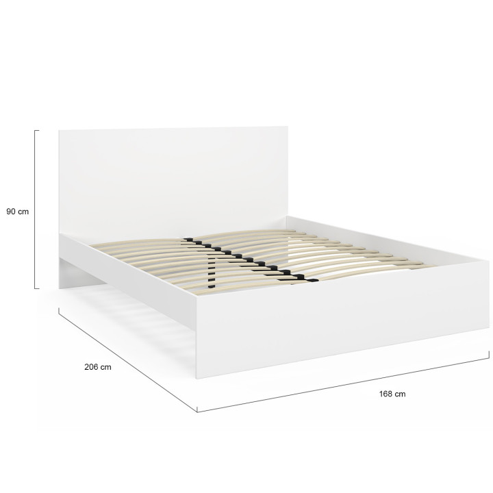 Letto matrimoniale con testiera e box spring 160 x 200 cm bianco - OMAHA | IdMarket