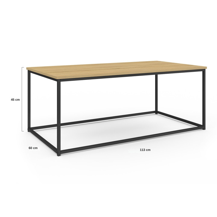 Tavolino DETROIT design industriale in legno e metallo | ID Market