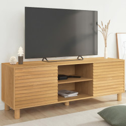 Mobile TV 140 cm a 2 ante in rovere con doghe in legno