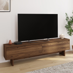 Porta TV 180 cm a 2 ante effetto noce - YURI | IdMarket