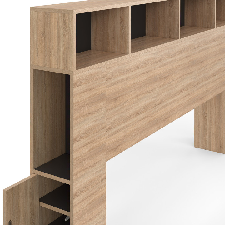 Testiera con contenitore in faggio e nero 165 cm - CLEO | ID Market