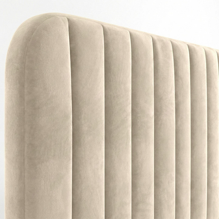Testiera sospesa 160 cm in velluto beige - ALBA | IDMarket