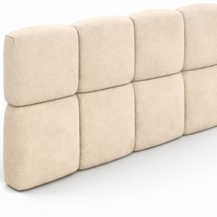 Testiera sospesa in velluto beige trapuntata 160 cm - NUAGE | IdMarket