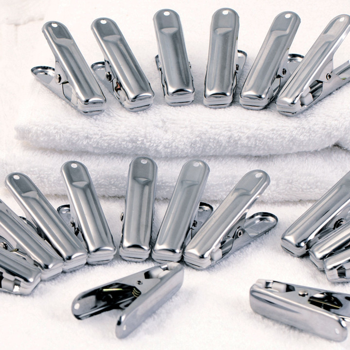 120 mollette per abiti in acciaio inox, infrangibili, antiruggine | IdMarket