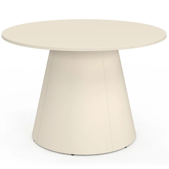 Tavolo da giardino rotondo per 6 persone AMELIA 120 CM con gamba centrale in metallo beige