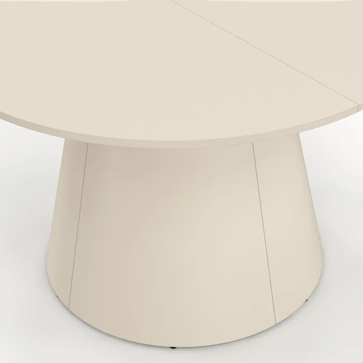 Tavolo da giardino rotondo per 6 persone AMELIA 120 CM con gamba centrale in metallo beige