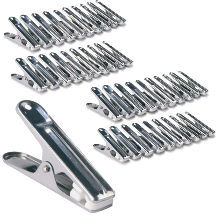 120 mollette per abiti in acciaio inox, infrangibili, antiruggine | IdMarket