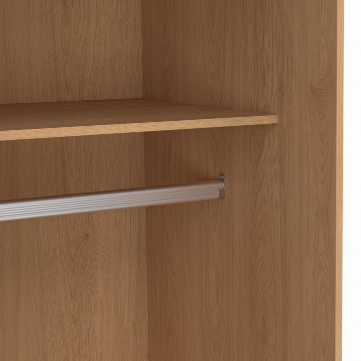 Armadio scorrevole a 2 ante SLIDEA legno e bianco 60 cm con ripiano