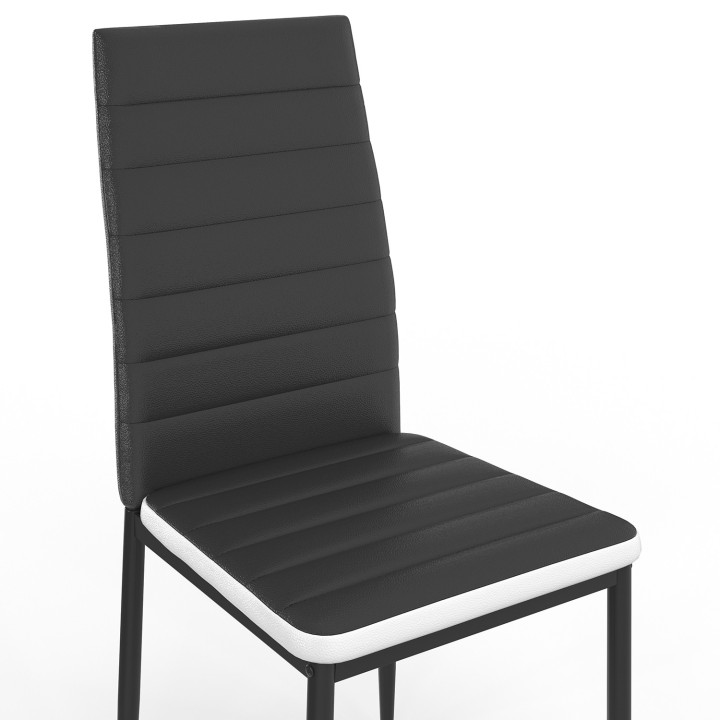 Set di 6 sedie da pranzo bianche e nere - ROMANE | ID Market