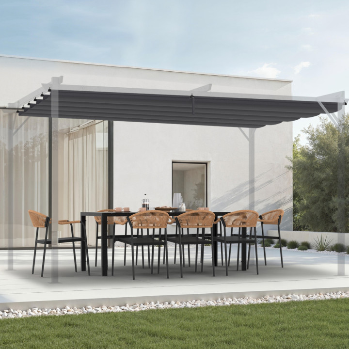 Tetto retrattile di ricambio grigio antracite per pergola retrattile 3x4 M | IdMarket