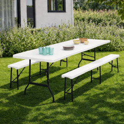 Tavolo pieghevole con panca occasionale 1m80 | ID Market